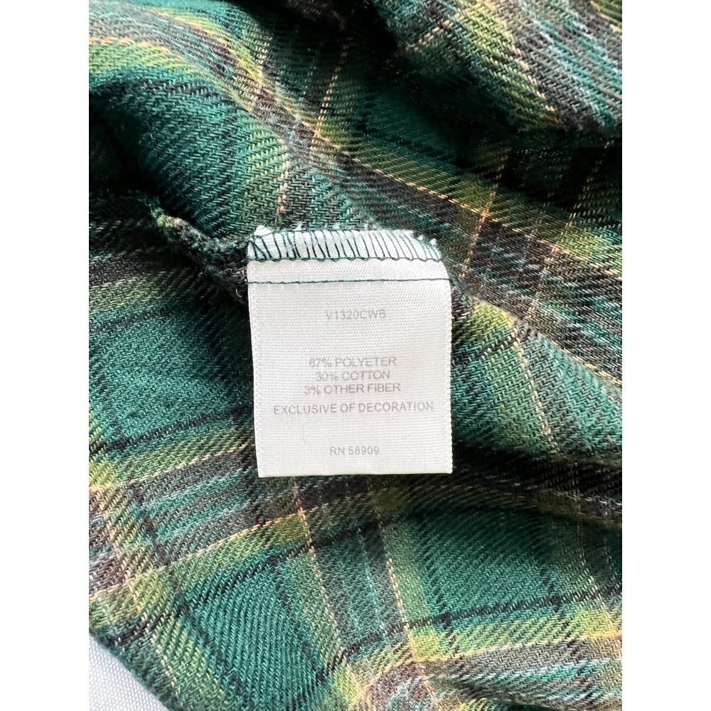 Chelsea & Violet Women's Green Plaid Flare Crop Top - Picture 7 of 7